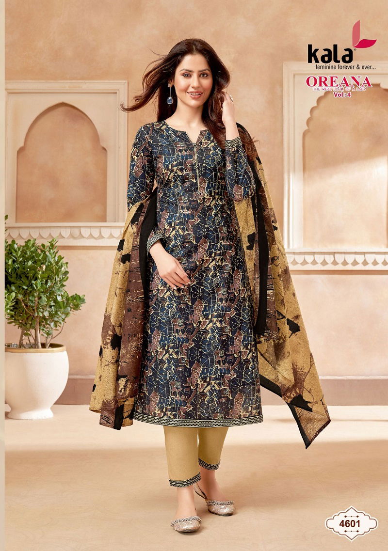 Kala Oreana 4 Cotton Printed Readymade Suits
